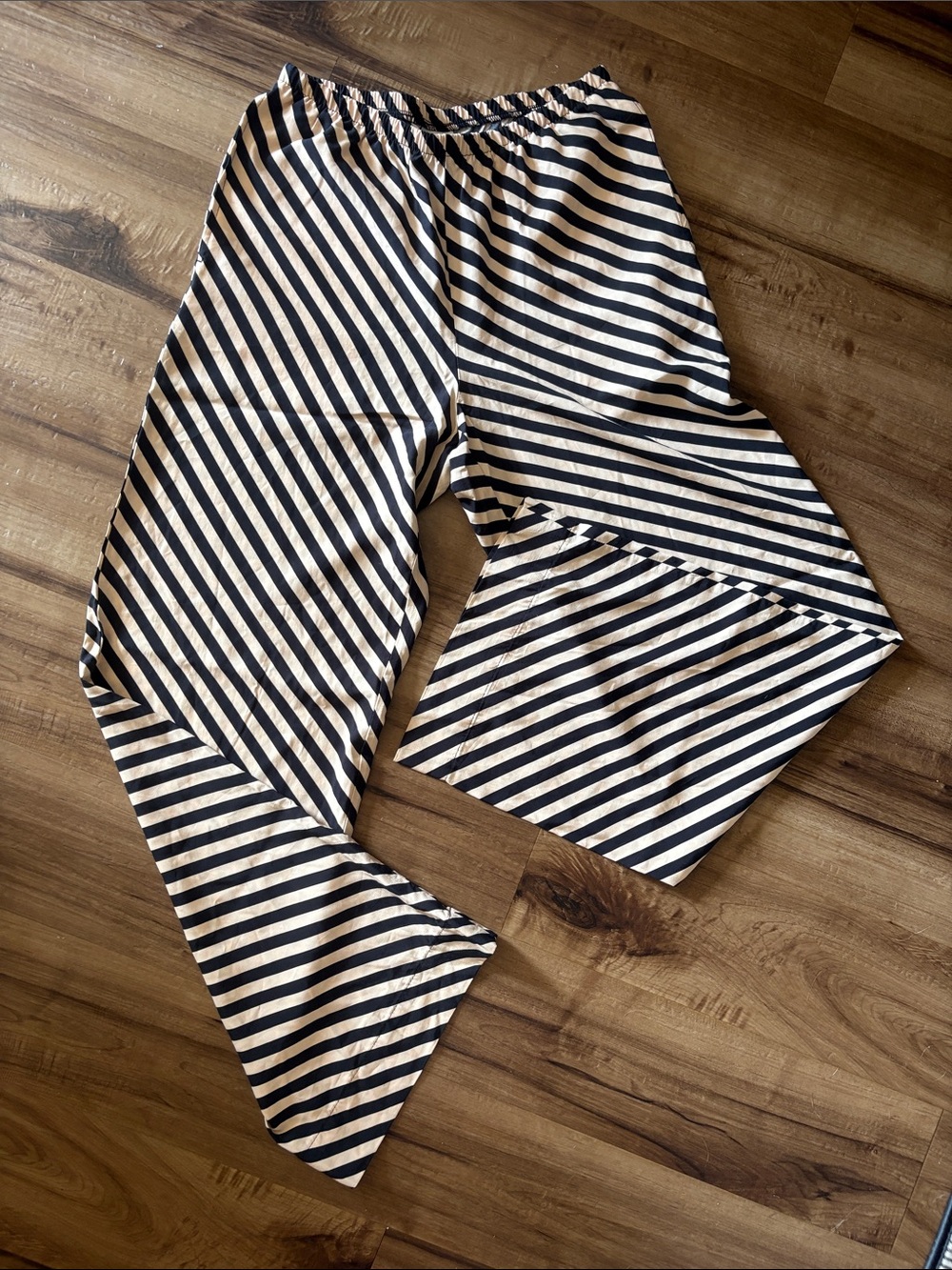 a new day Black & Cream Diagonal Stripe Pants